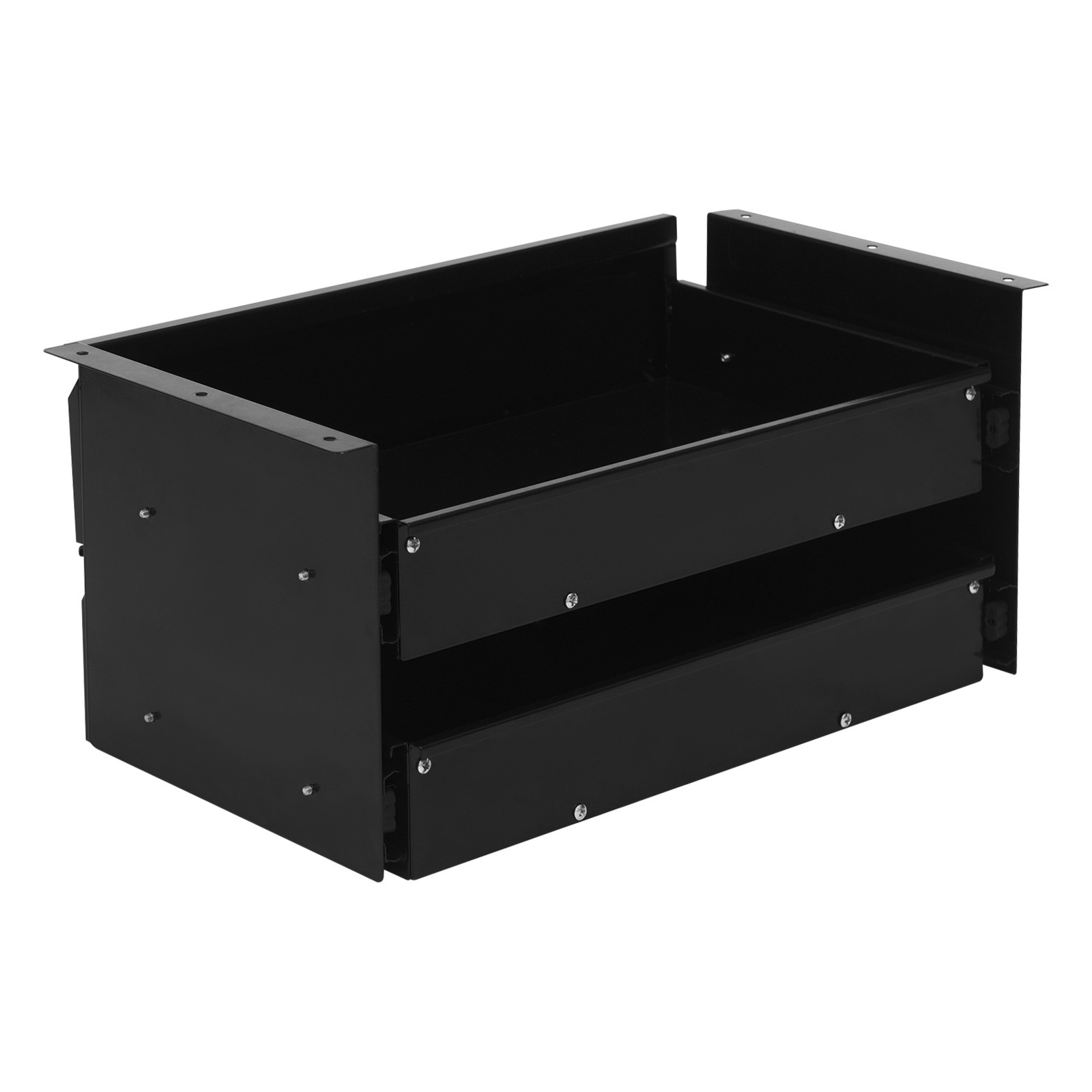 Black Dual Level 16" Pull Out Under Desk Storage Drawer Set
