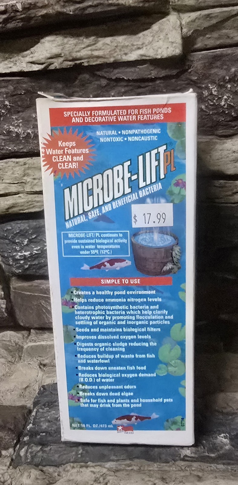 PL  16 oz (Treats up to 10000 Gallons) By Microbe-Lift Natural Bacteria Pond