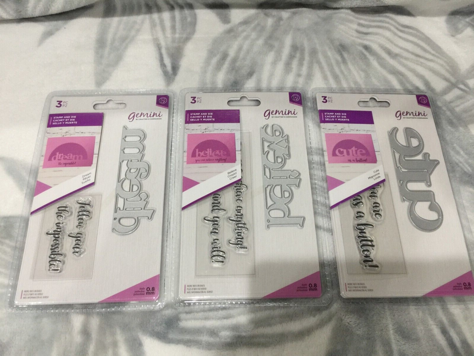 LOT OF 3 Gemini by Crafter's Companion Stamp & Die bundle New