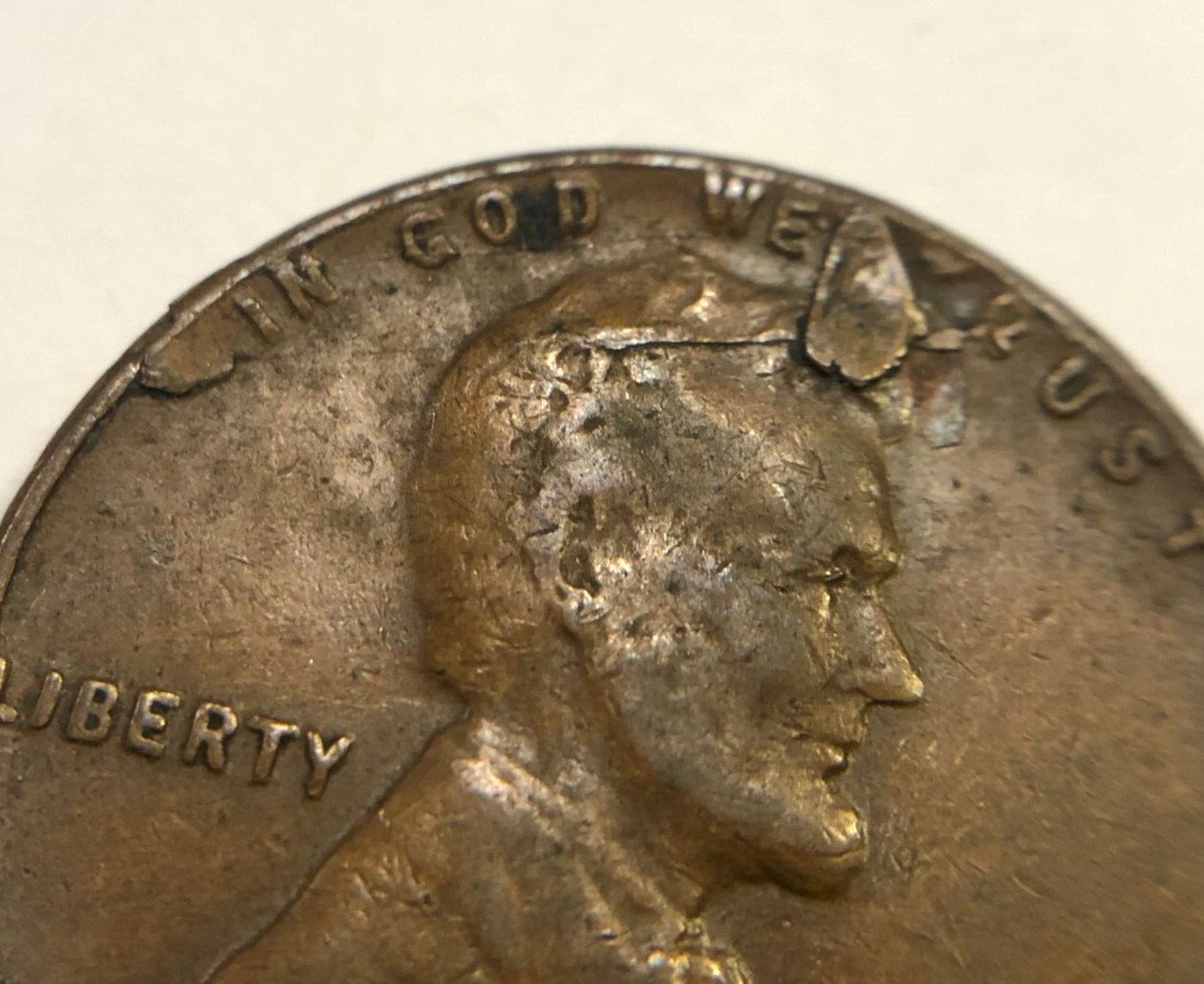 MINT ERROR Laminated Planchet Error 1953 Wheat Cent 1C VF Condition