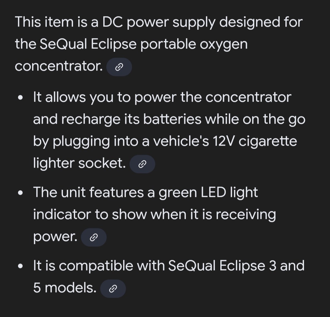 Eclipse Oxygen System DC Power Supply Model 5942 SeQual Black