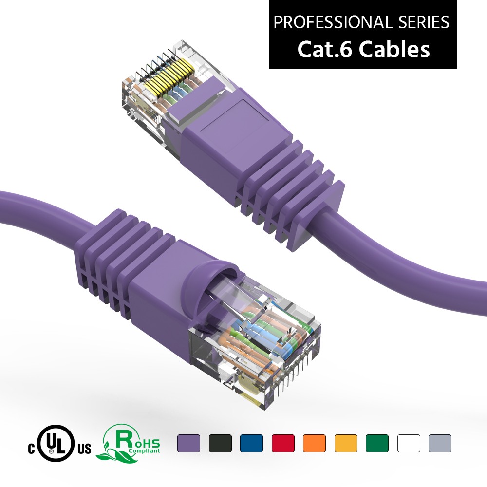 30Ft CAT6 UTP Ethernet Network Booted Cable Purple