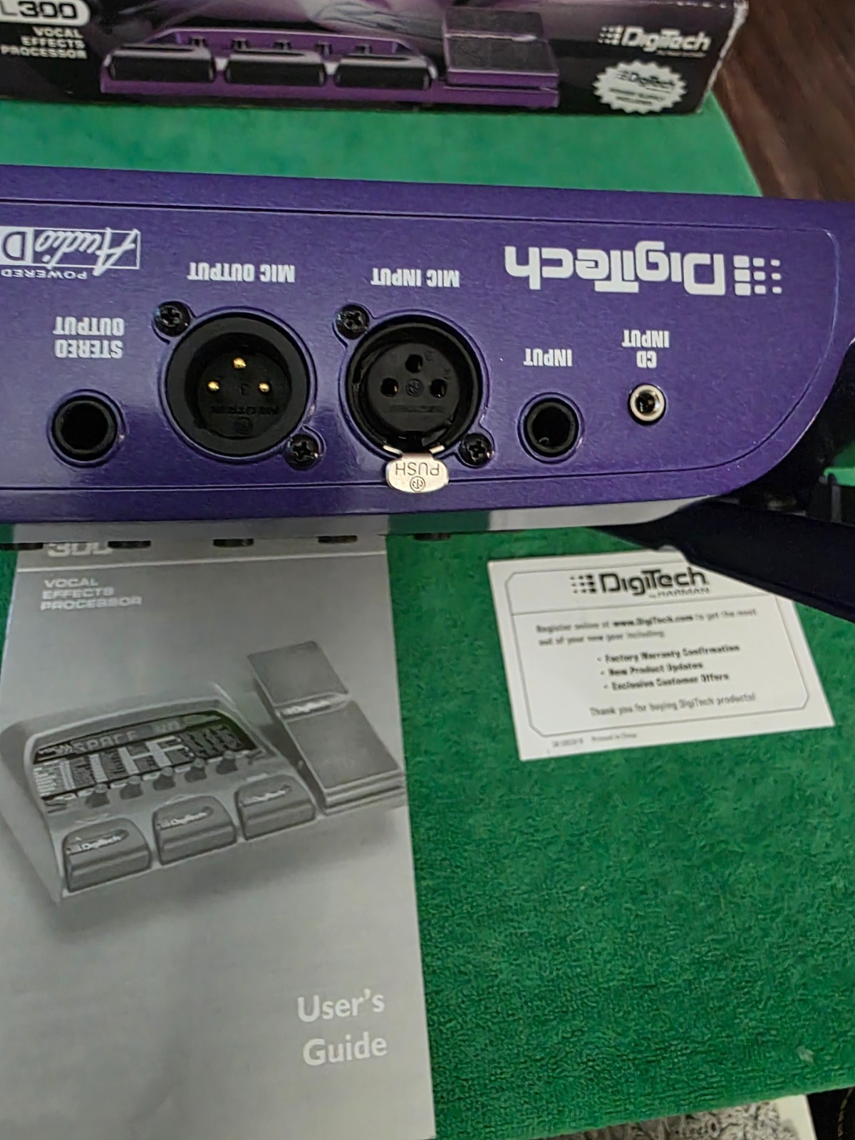 Digitech Vocal 300 modeling guitar foot pedal processor, manual A/C cord & box