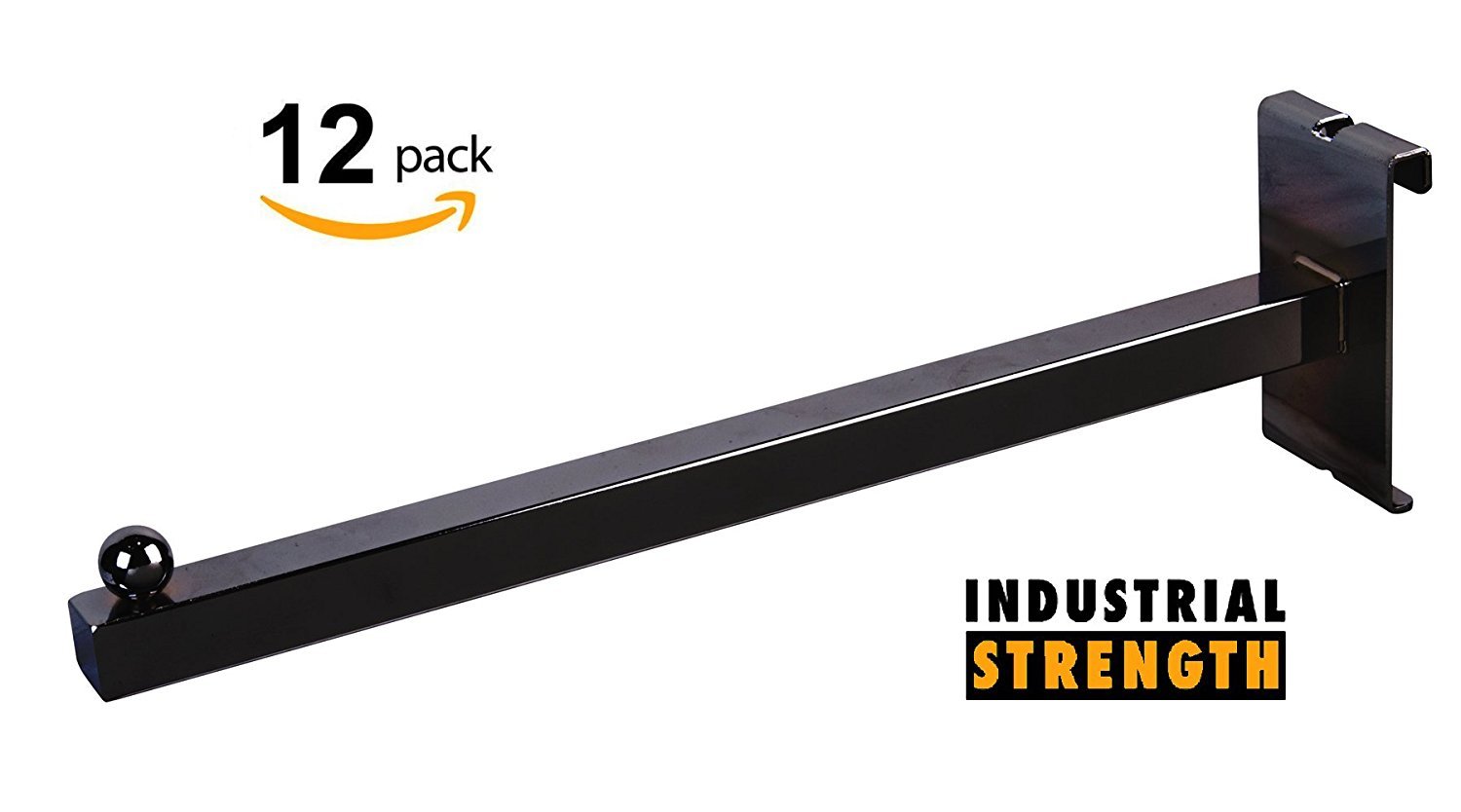 Only Hangers 12" Gridwall Faceout for Gridwall- Black 12PK