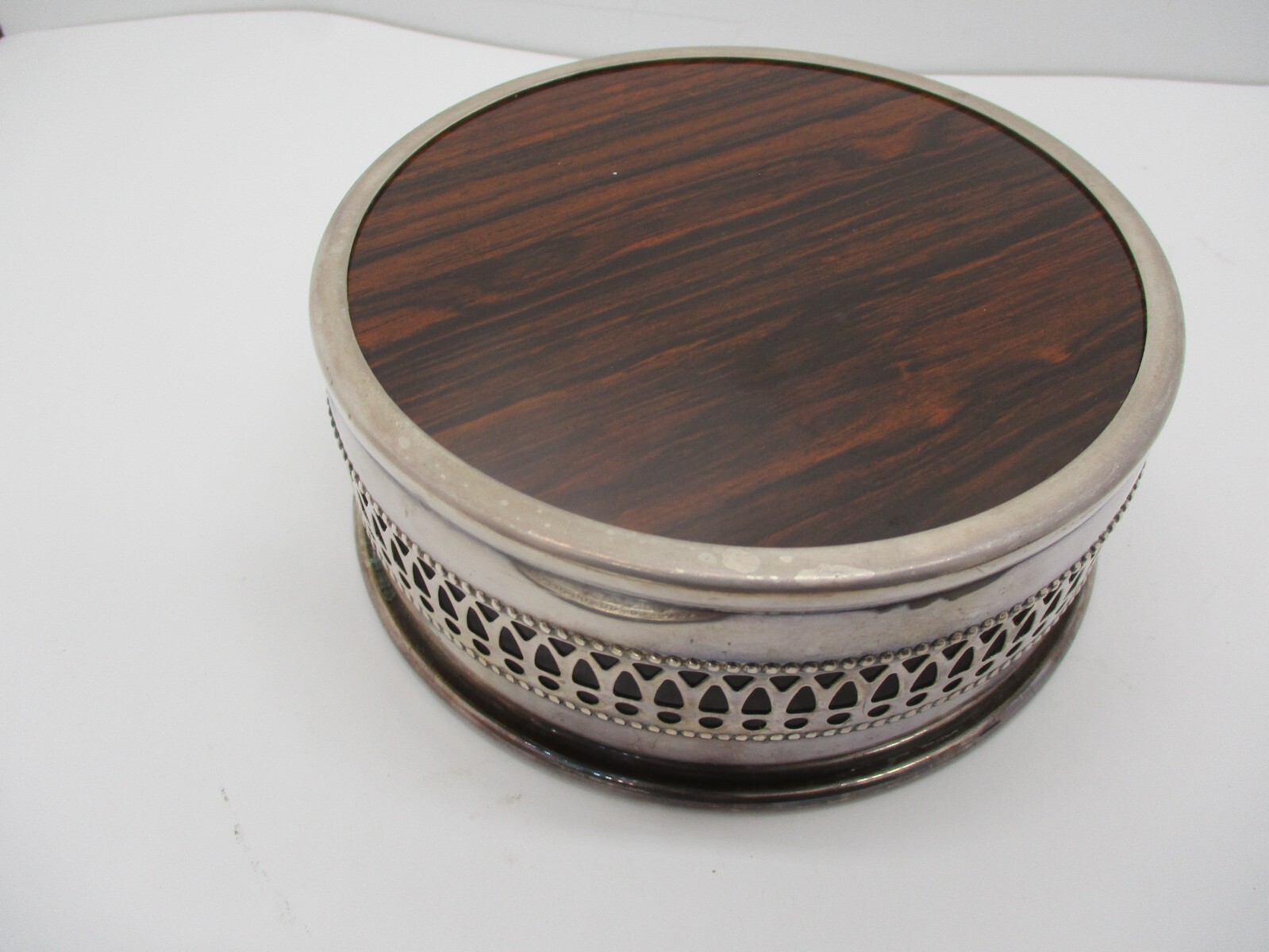 Some Silverplate Stuff, Trivet, Bowl, Wine Bottle Holder?