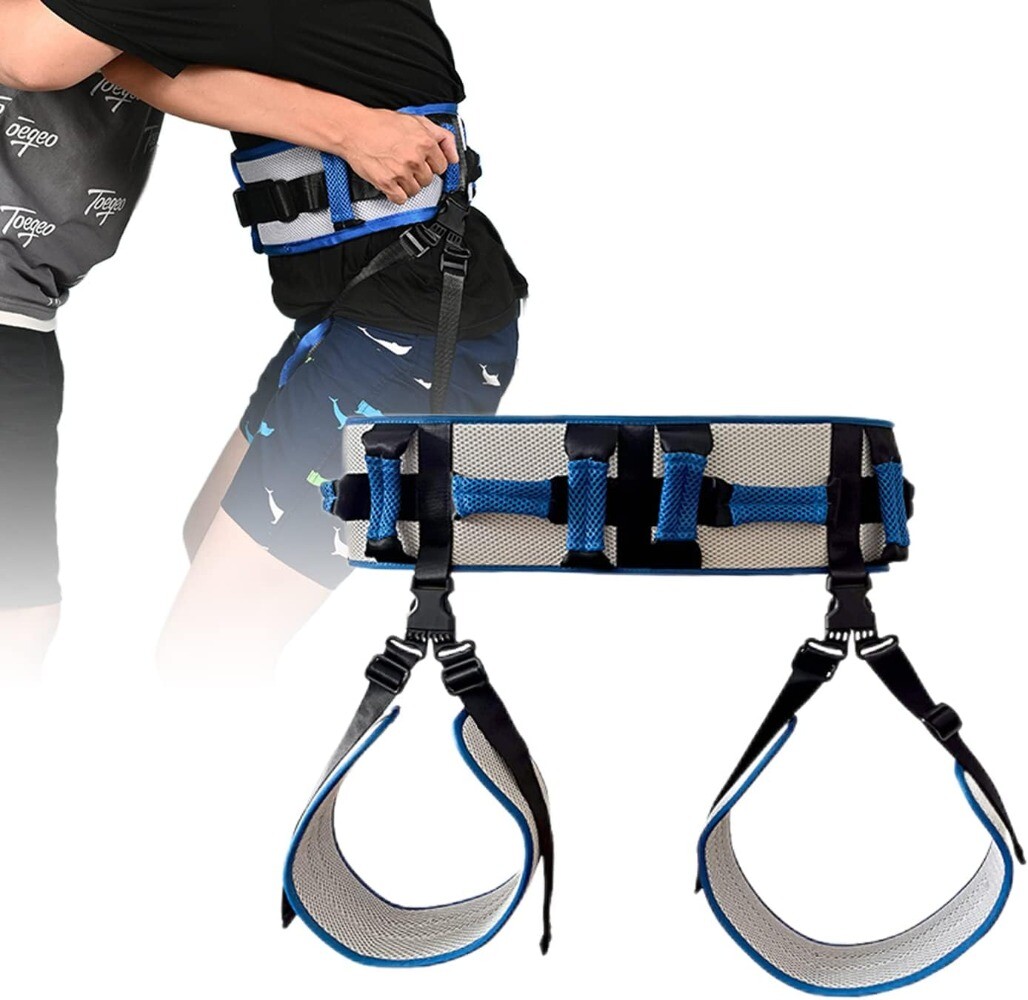 Gait Belts Transfer Belt for Seniors with Leg Loops and 10 Padded Handles Device