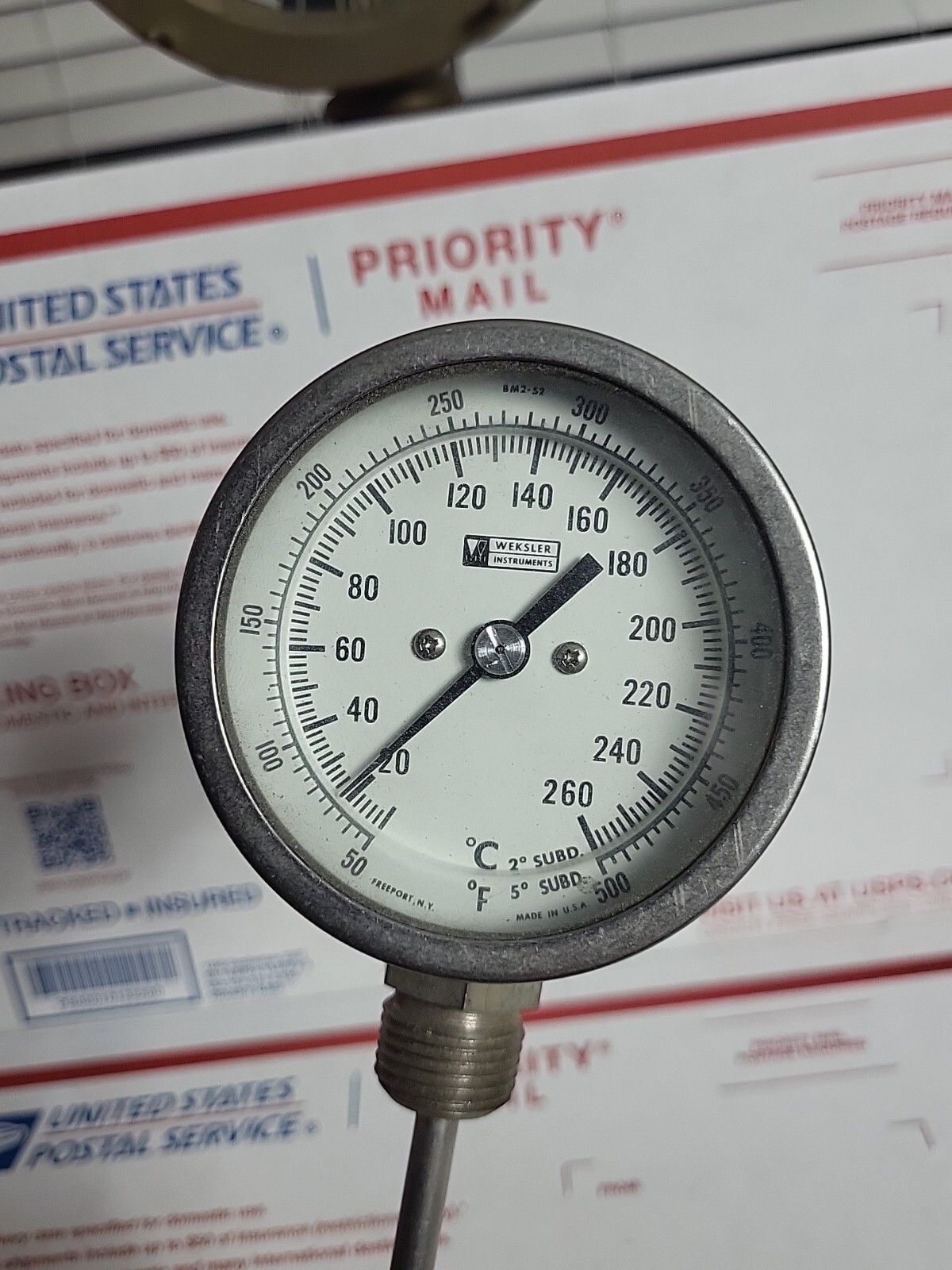Vintage Weksler Instruments Thermometer Temperature Gauge Probe