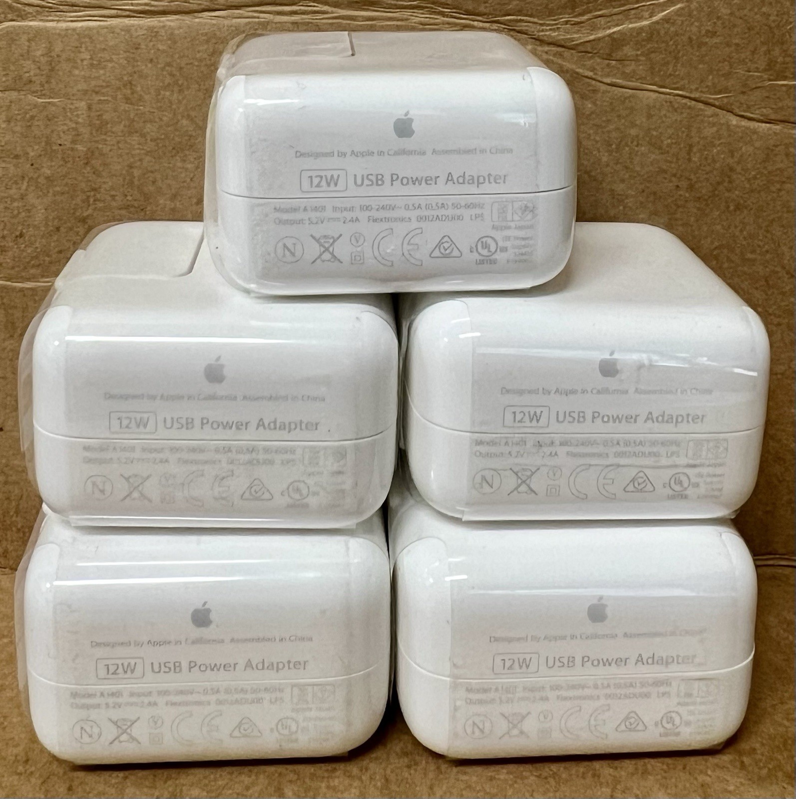 Lot of 5 OEM Apple 12W USB Power Adapter  Original New Universal Charger