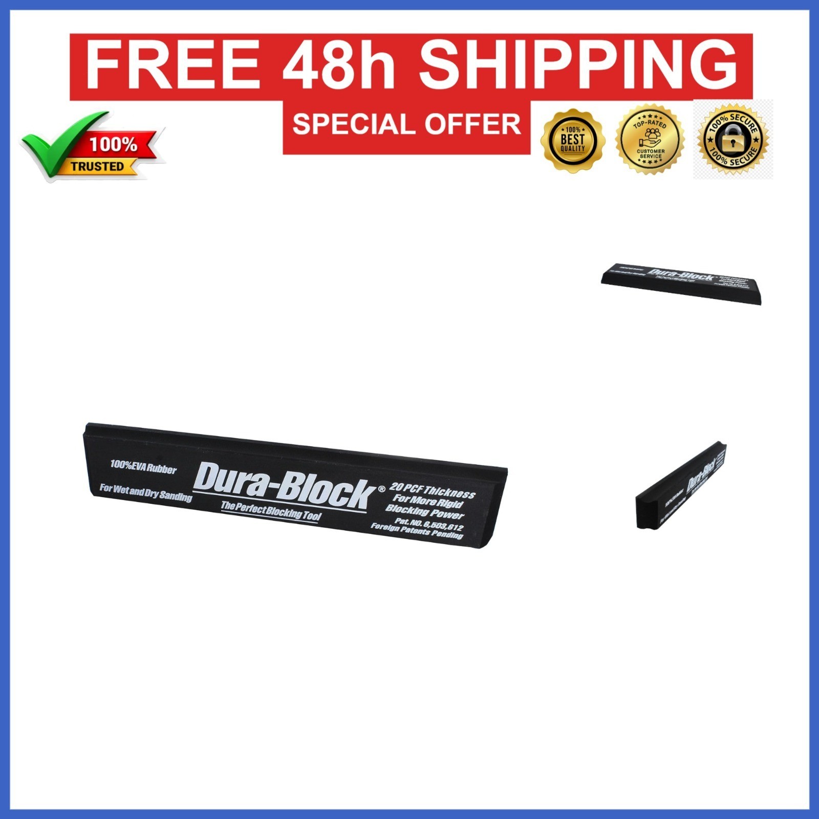 Dura-Block AF4403 Black Full Size Sanding Block for Large Panels