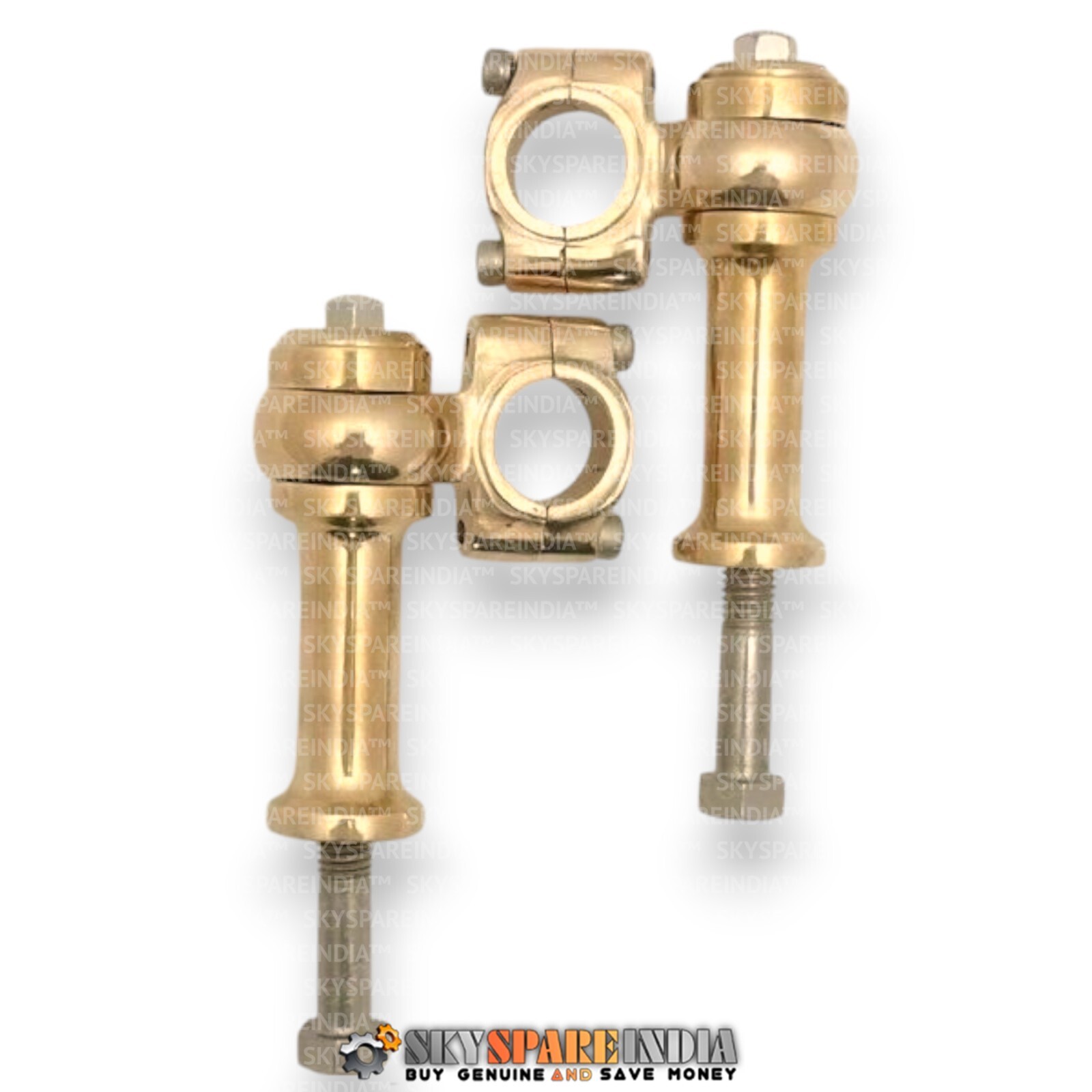 1" Handlebar Risers Clamp 3" Rise Approx Brass Fits For Universal Motorcycle