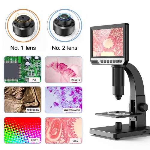 2000X Industrial Microscope Electronic Binocular Biological Micro 7 InchScreen