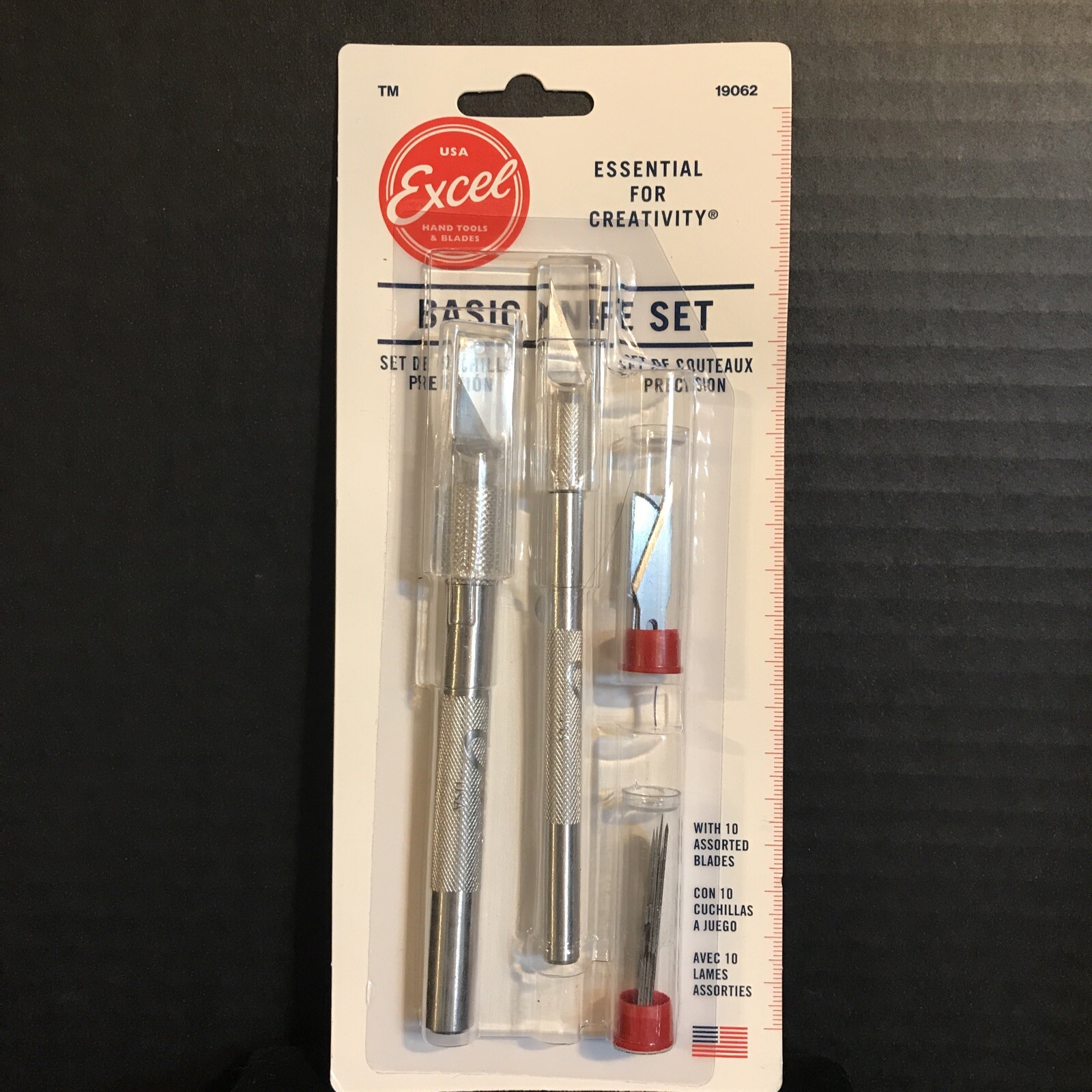 EXCEL BASIC KNIFE SET W/ 10 BLADES-NEW IN SEALED PACKAGE