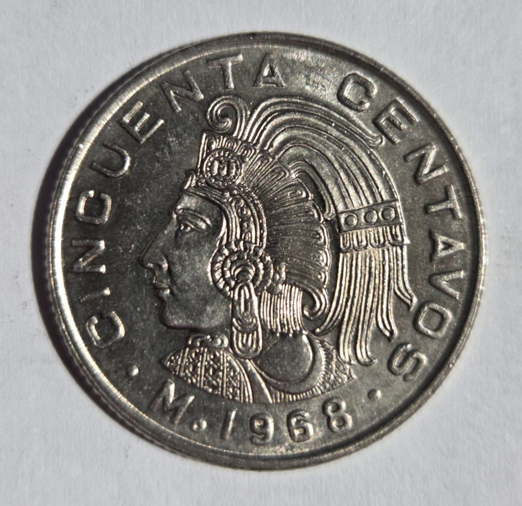 1968 Cincuenta 50 Centavos AU+