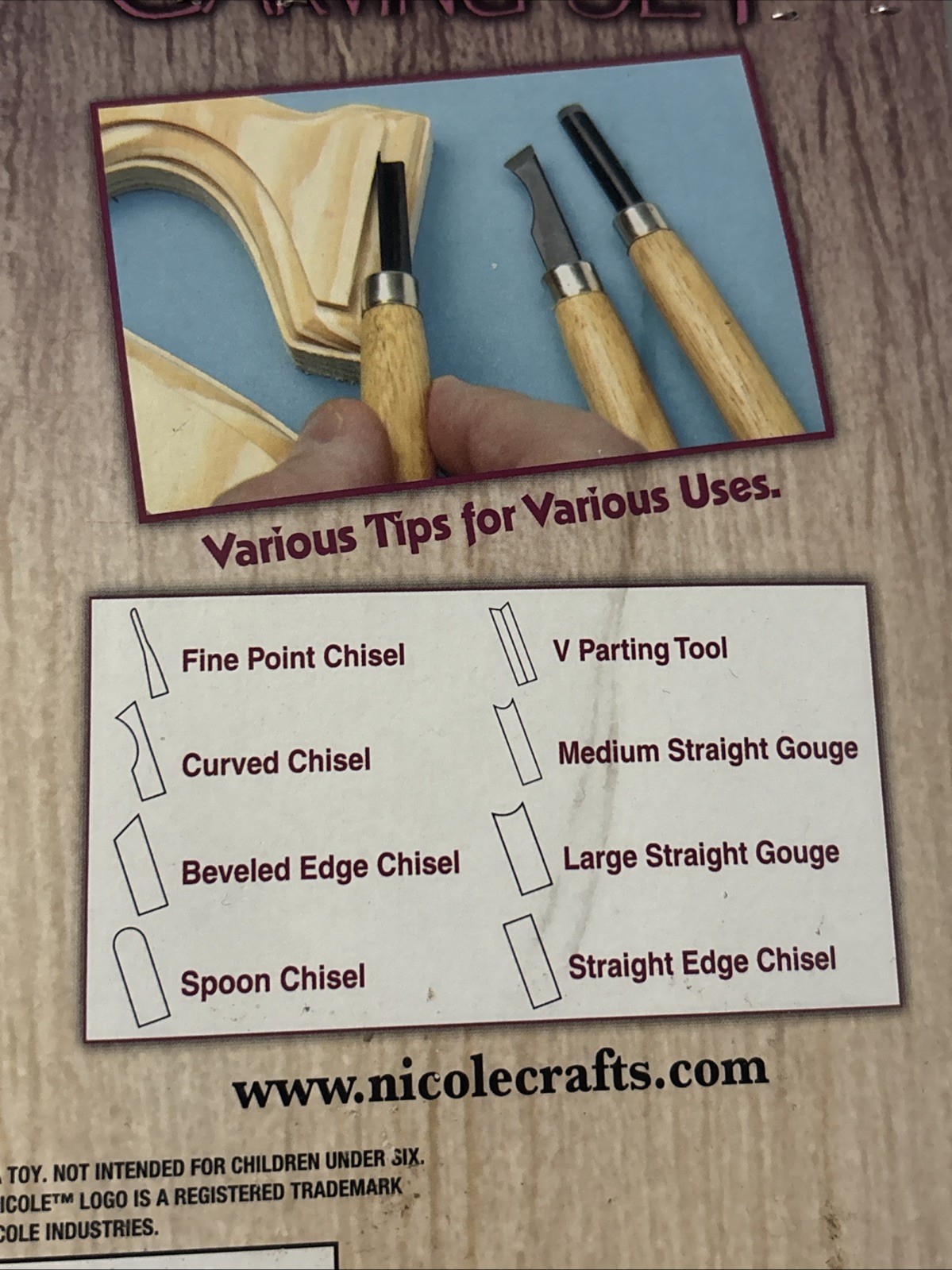 Nicole Wood Carving Kit 8 Piece