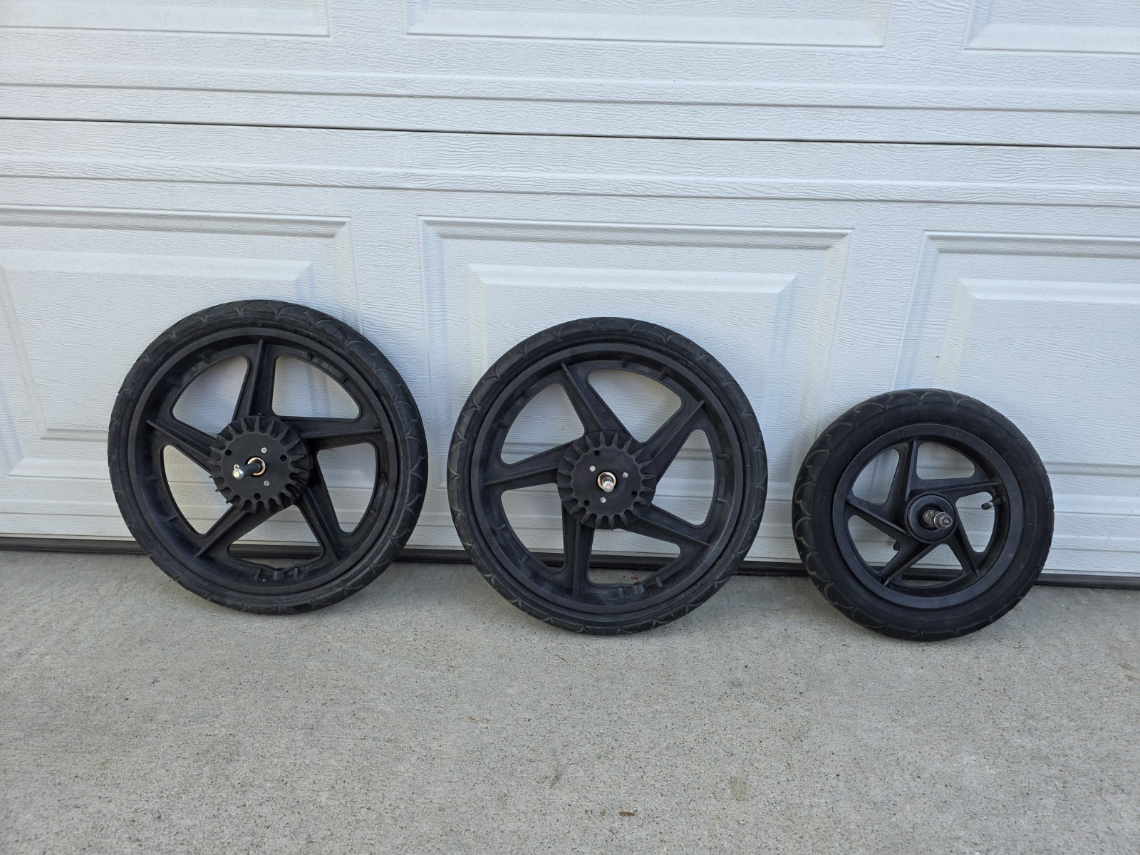 3 complete set Bob Revolution 16" + 12 ½" Stroller Wheel Rims & Tires