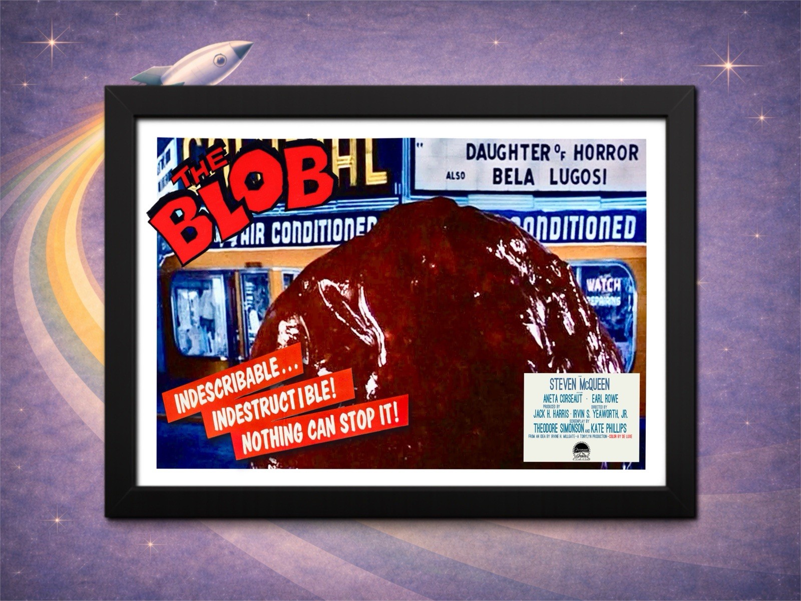 Framed The Blob (1958) Theater Scene — Lobby Card Style Print