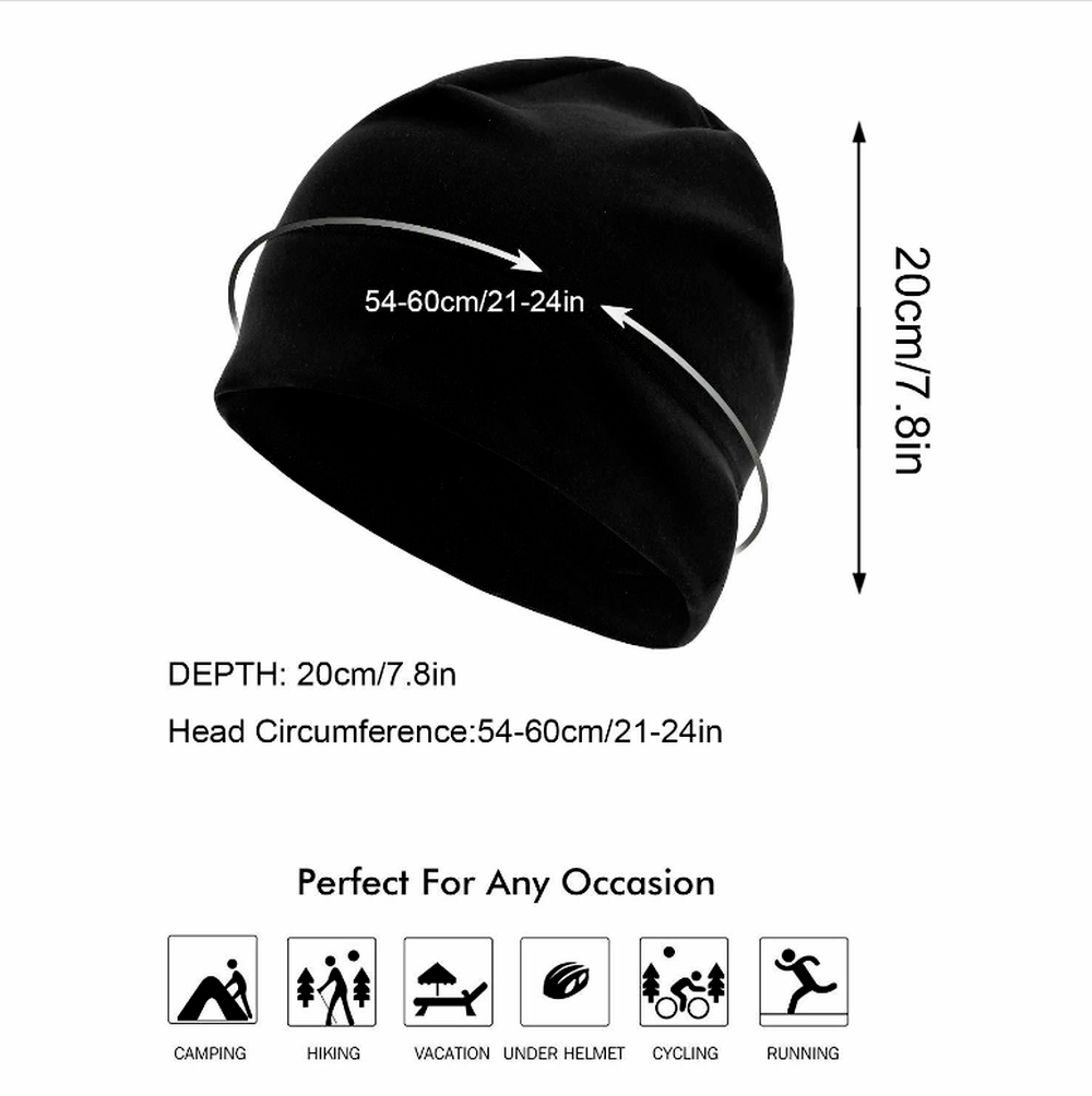 Winter Fleece Windproof Warm Cycling Skull Cap Helmet Liner Running Beanie Hat
