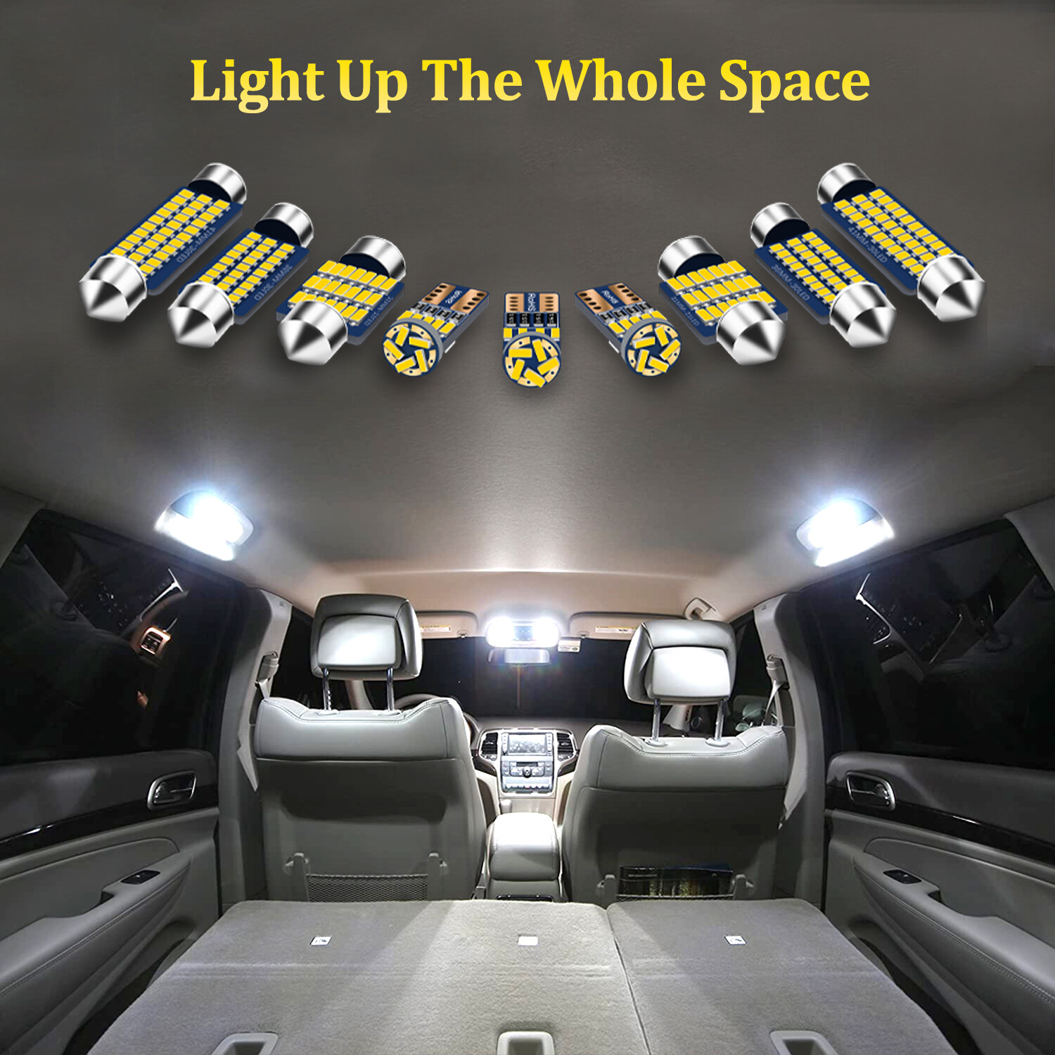 12 x White Interior LED Lights Bulbs Package For 2007 - 2011 Dodge Nitro +TOOL