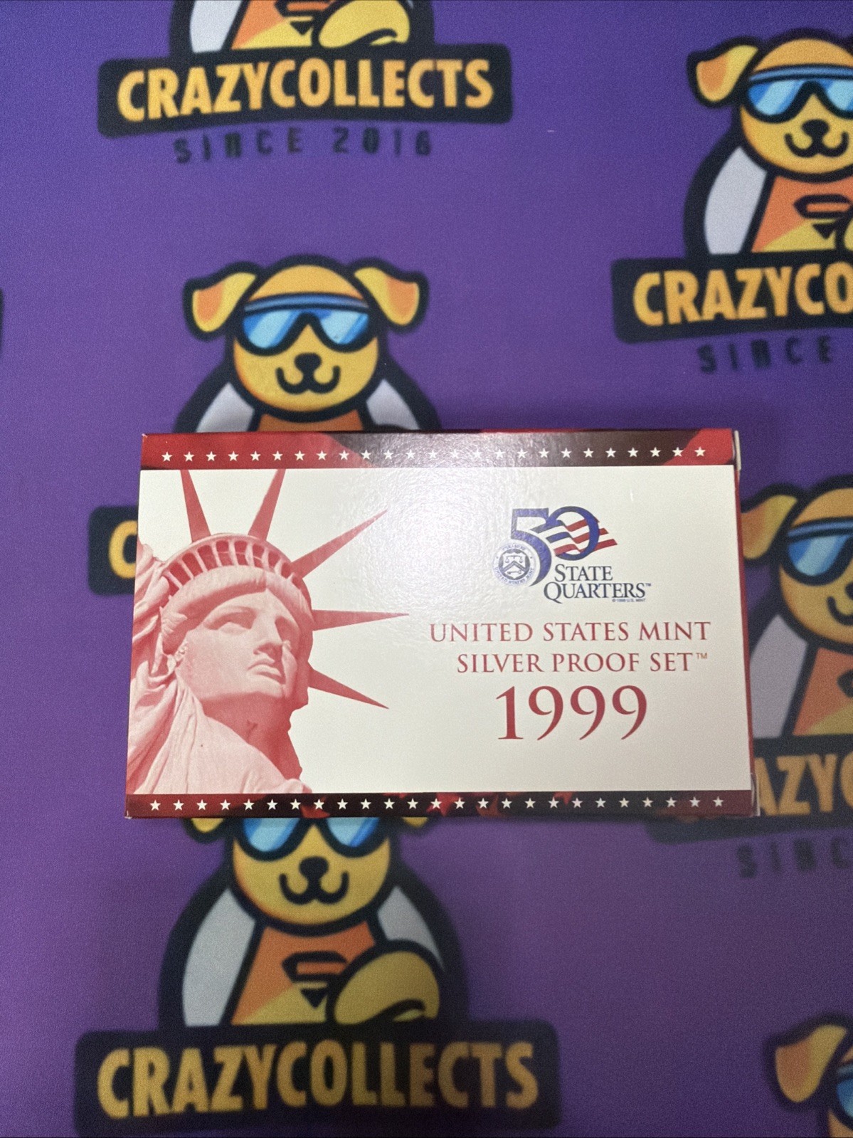 1999-S US Mint SILVER Proof Set W/ Original Box & COA 9 Coins Box Slightly Distr