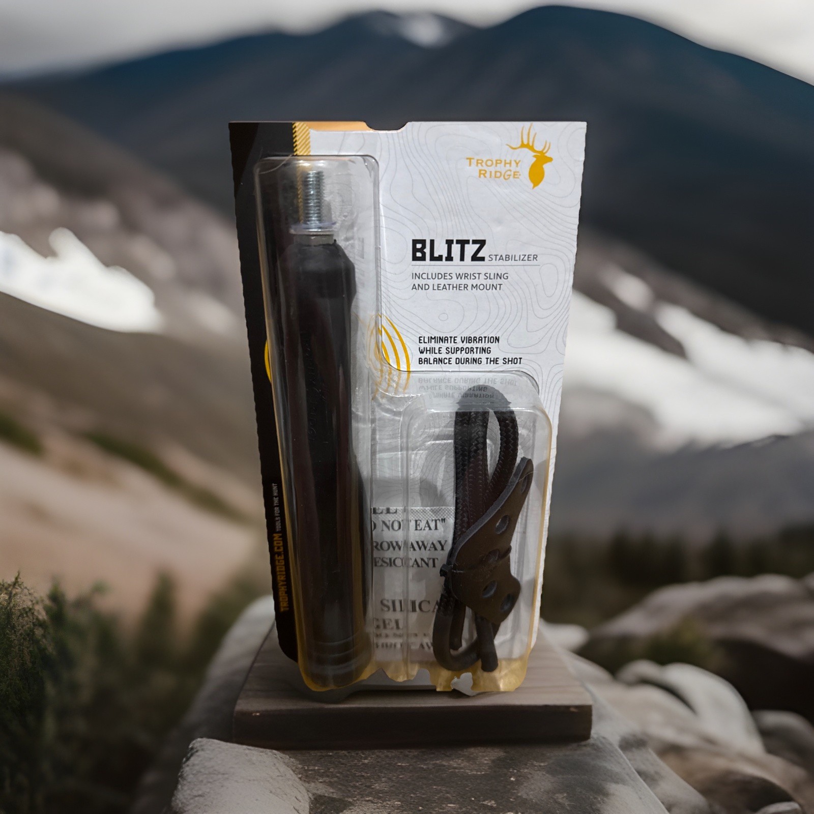 Trophy Ridge BLITZ STABILIZER AS1007 w/ Wrist Sling & Leather Mount Archery Gear