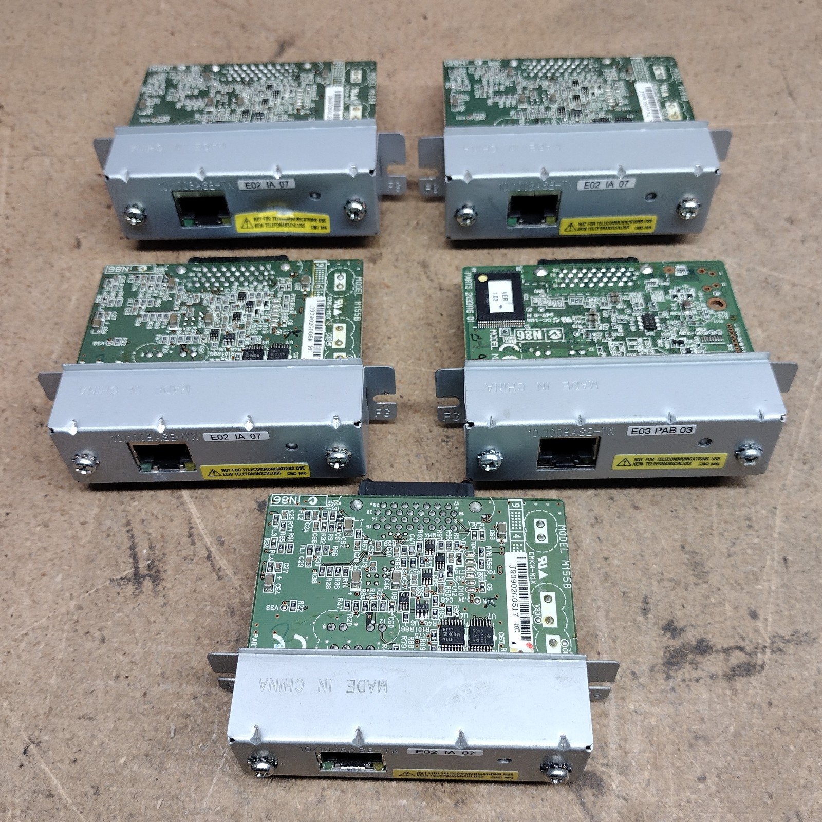 Lot of 5 - Epson  UB-E02  M155B Ethernet Interface Boards  RJ-45  - USED