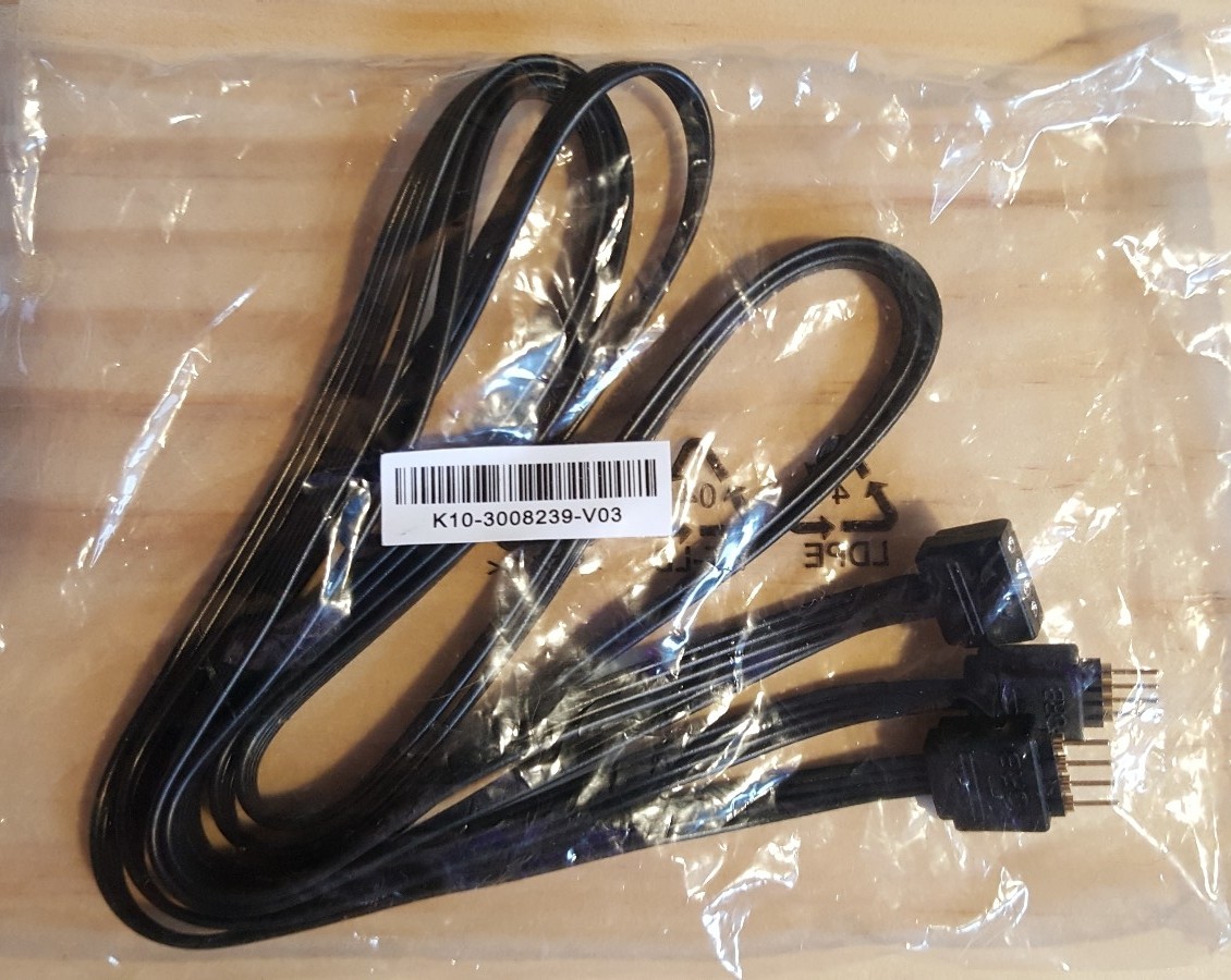 NEW MSI 1 to 2 RGB LED Extension Y Cable 80cm (OEM) k10-3008239-v03
