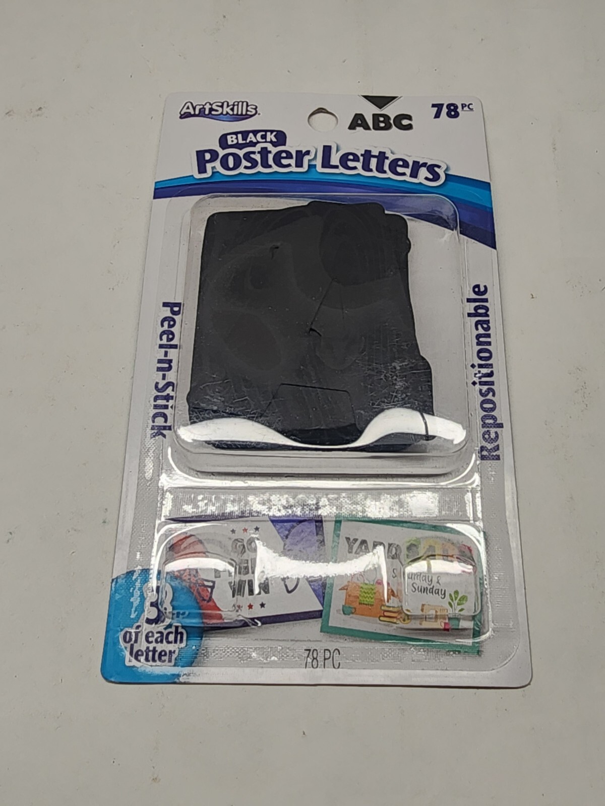 ArtSkills BLACK Poster Letters 3 Of Each Letter GET NOTICED Peel & Stick U4