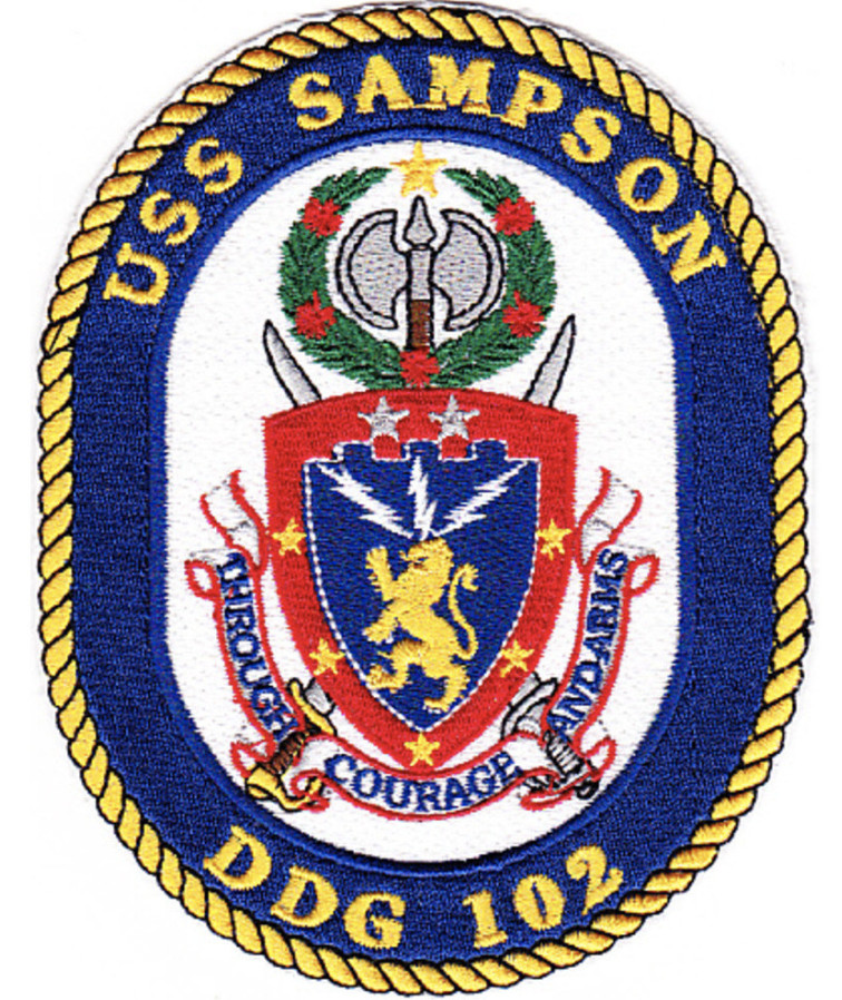 5" NAVY USS DDG-102 SAMPSON EMBROIDERED PATCH
