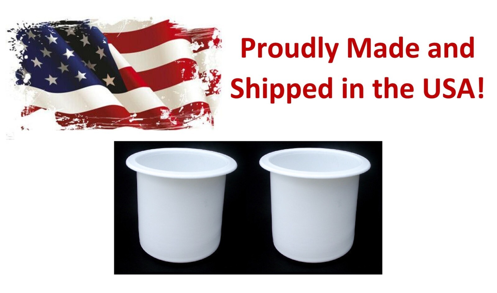 White Plastic Cup Holder Boat RV Car Truck Insert Sofa Poker Tables Dropin 2"7/8