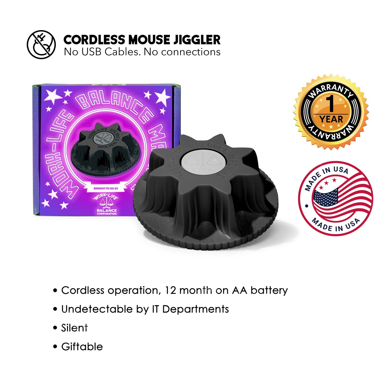 Mechanical Mouse Jiggler Undetectable Device - No USB No Software Mouse Mover