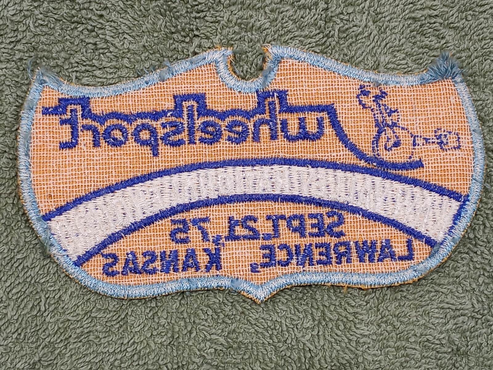 Vtg 1975 KAW VALLEY NATIONAL ENDURO CLOTH PATCH WHEELSPORT LAWRENCE KANSAS