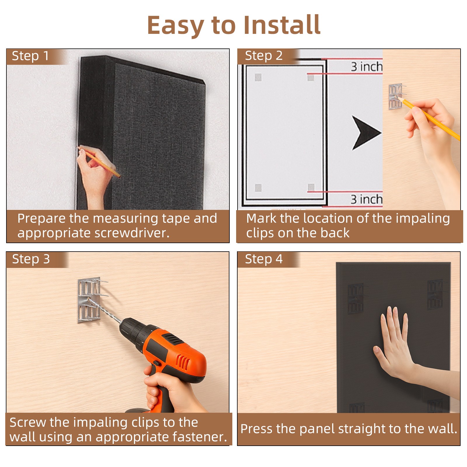 Acoustic Decorative Wall Panels 2 Pack, Fabric Wrapped Fiberglass Sound Panels