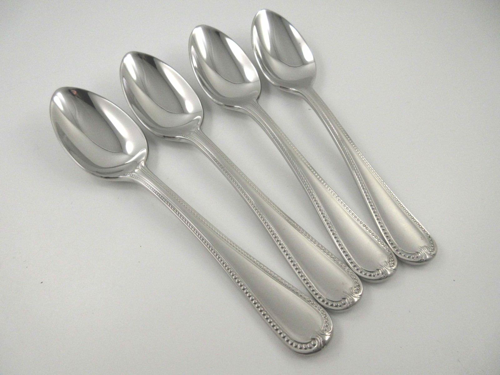 Lenox VINTAGE JEWEL FROSTED 4 Soup Spoons Frosted 18/10 Stainless Steel Flatware
