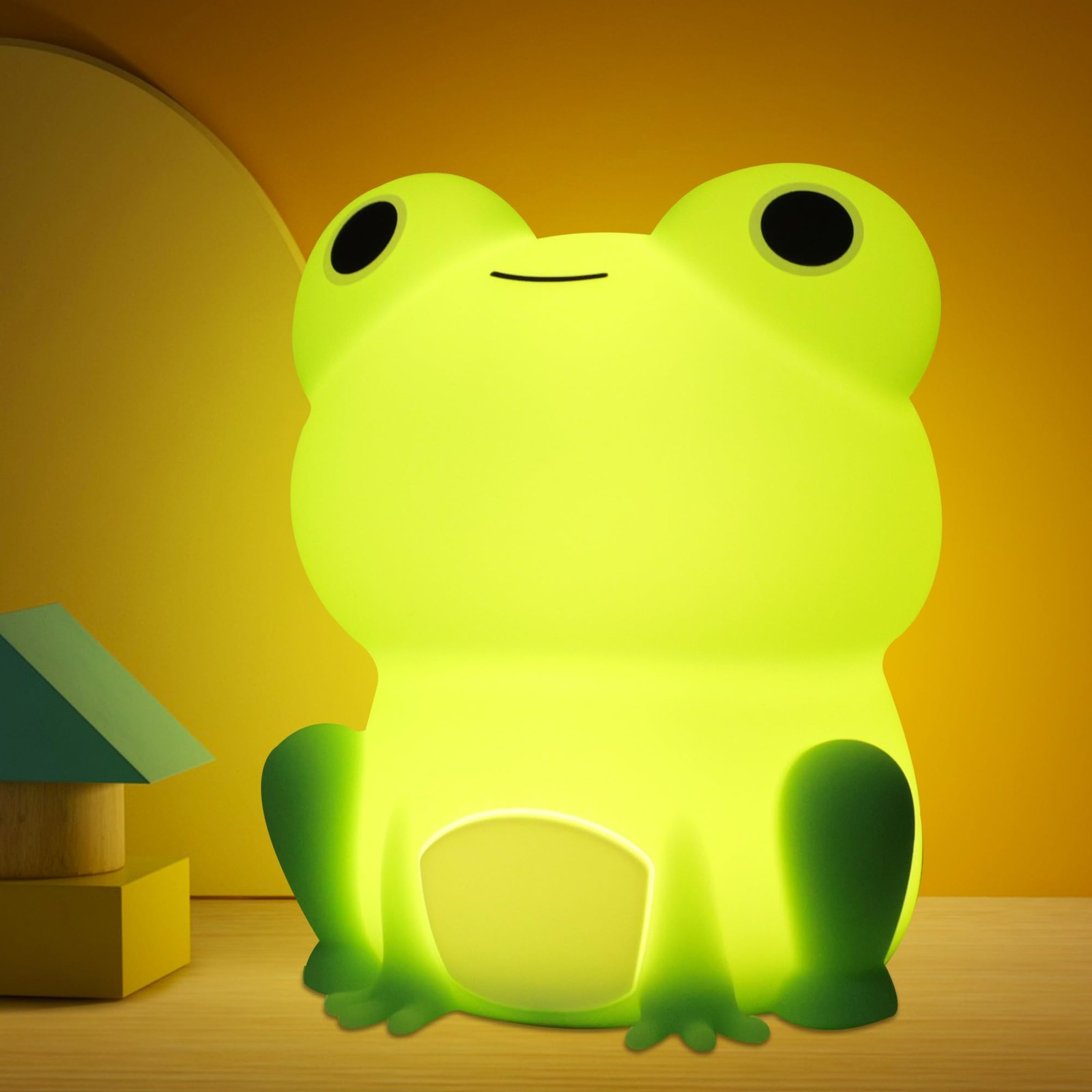 Frog Night Light for Nursery, Rechargeable Dimmable Bedside Lamp with Touch C...