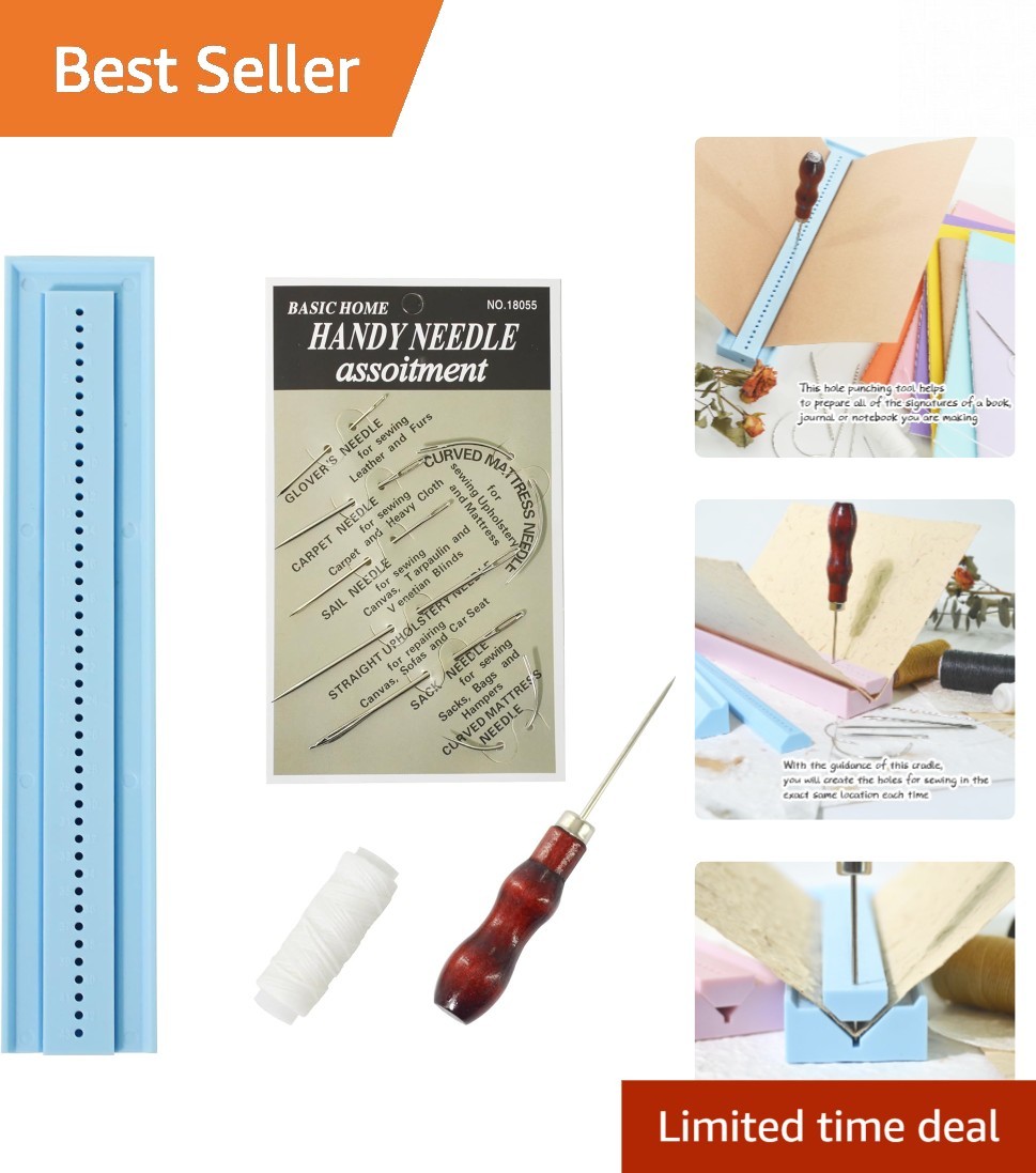 Signature Bookbinding Tools Set - Awl, Cradle & Needles for Crafting Perfection