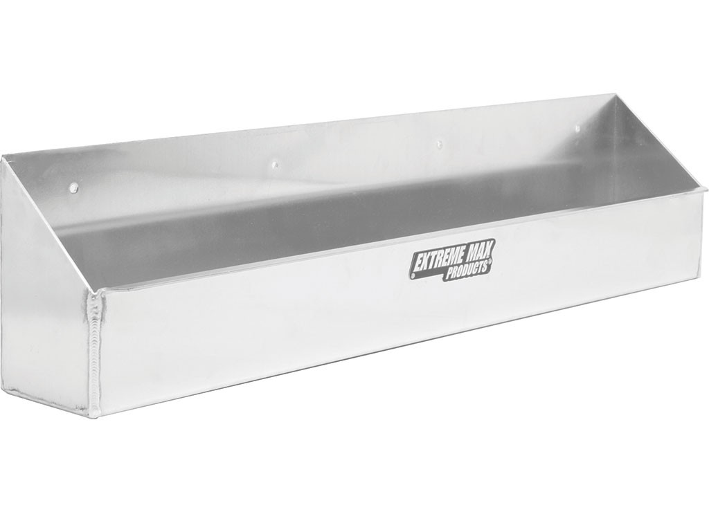 Extreme Max 5001.6194 Wall-Mount Aluminum 12-Can Aerosol Storage Shelf - Silver
