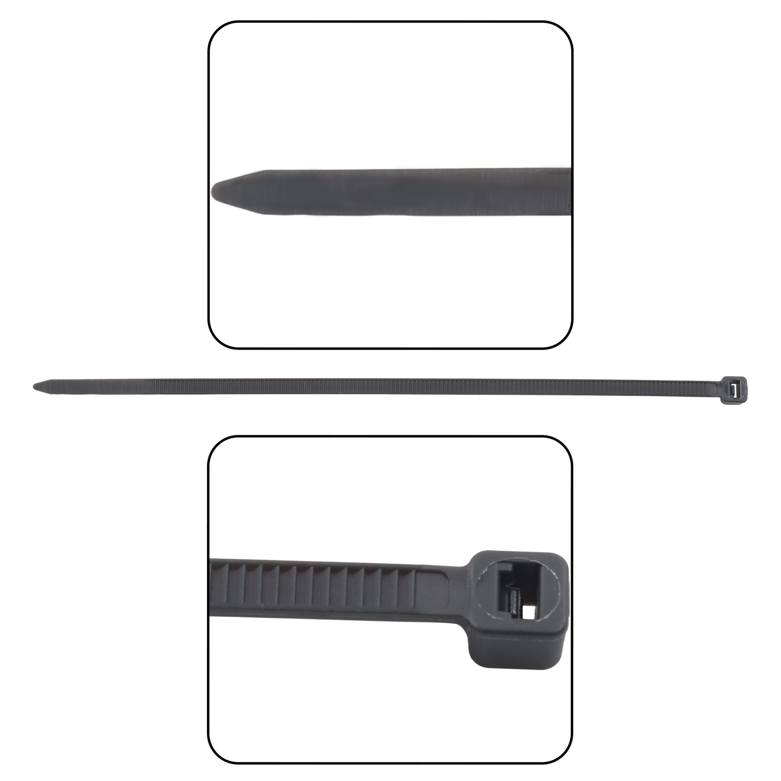 8 Inches, 65 lb Tensile Strength, Self-locking Nylon Cable Ties, Black, 1200Pcs