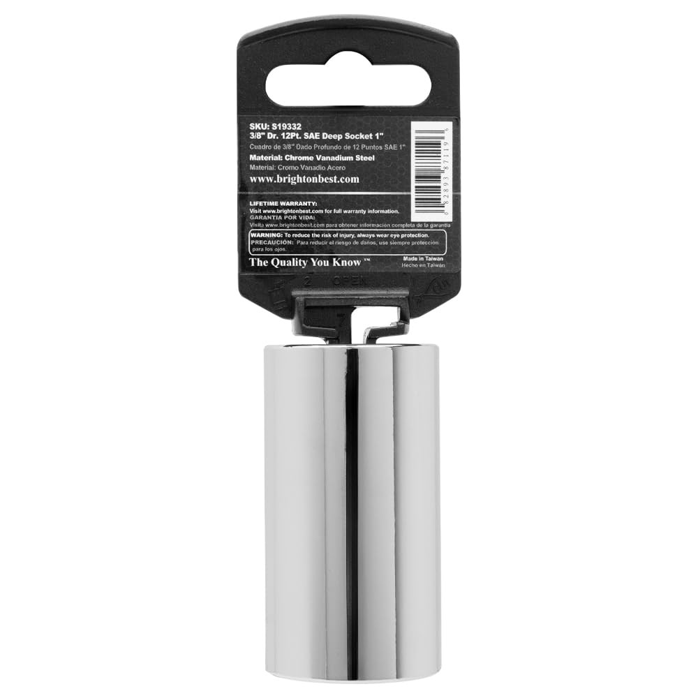 S19332 3/8" Drive SAE Socket, 1" Deep 12 Point