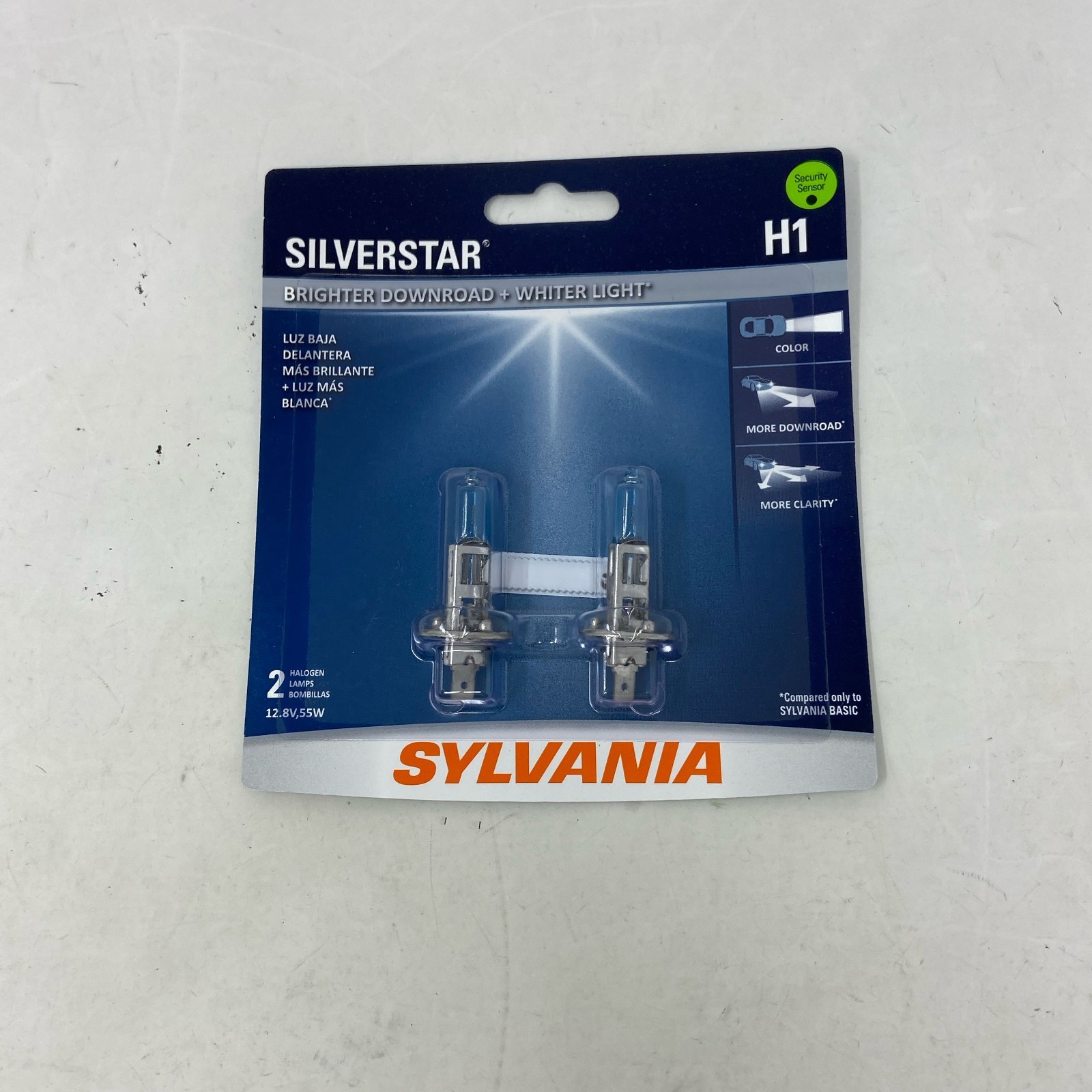 SYLVANIA SilverStar H1 Halogen Headlight Bulbs 2-Pack, White