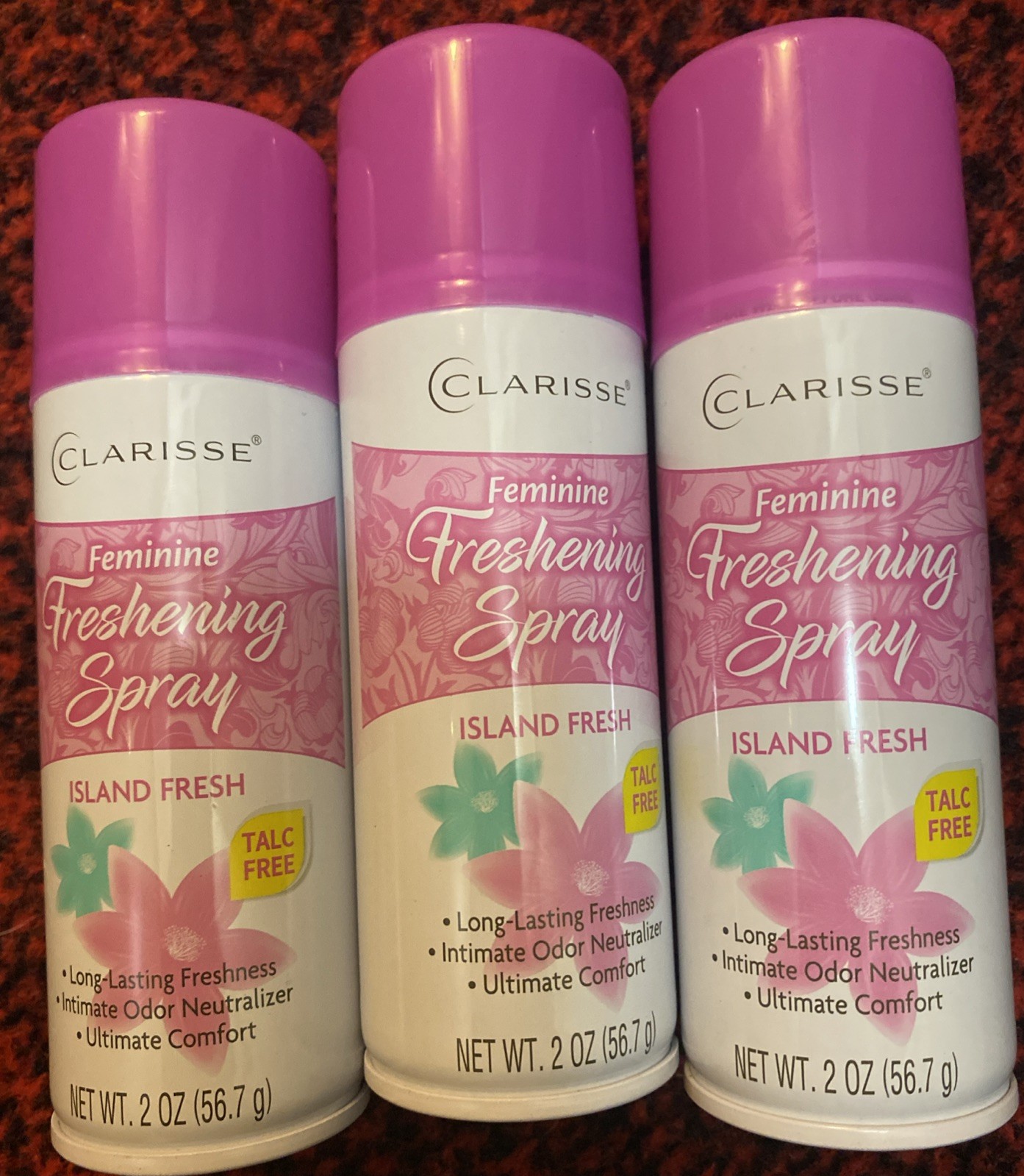3 BTLS . Feminine freshening  spray ,Island fresh . 2 Oz each