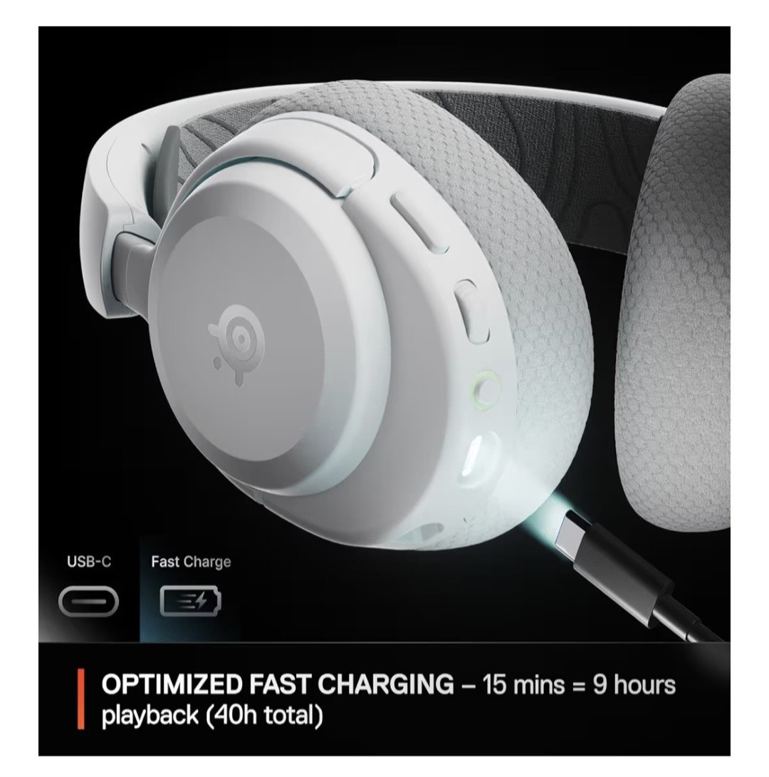 SteelSeries Arctis Nova 3P Wireless Multi-Platform Gaming Headset White 61687 Nw