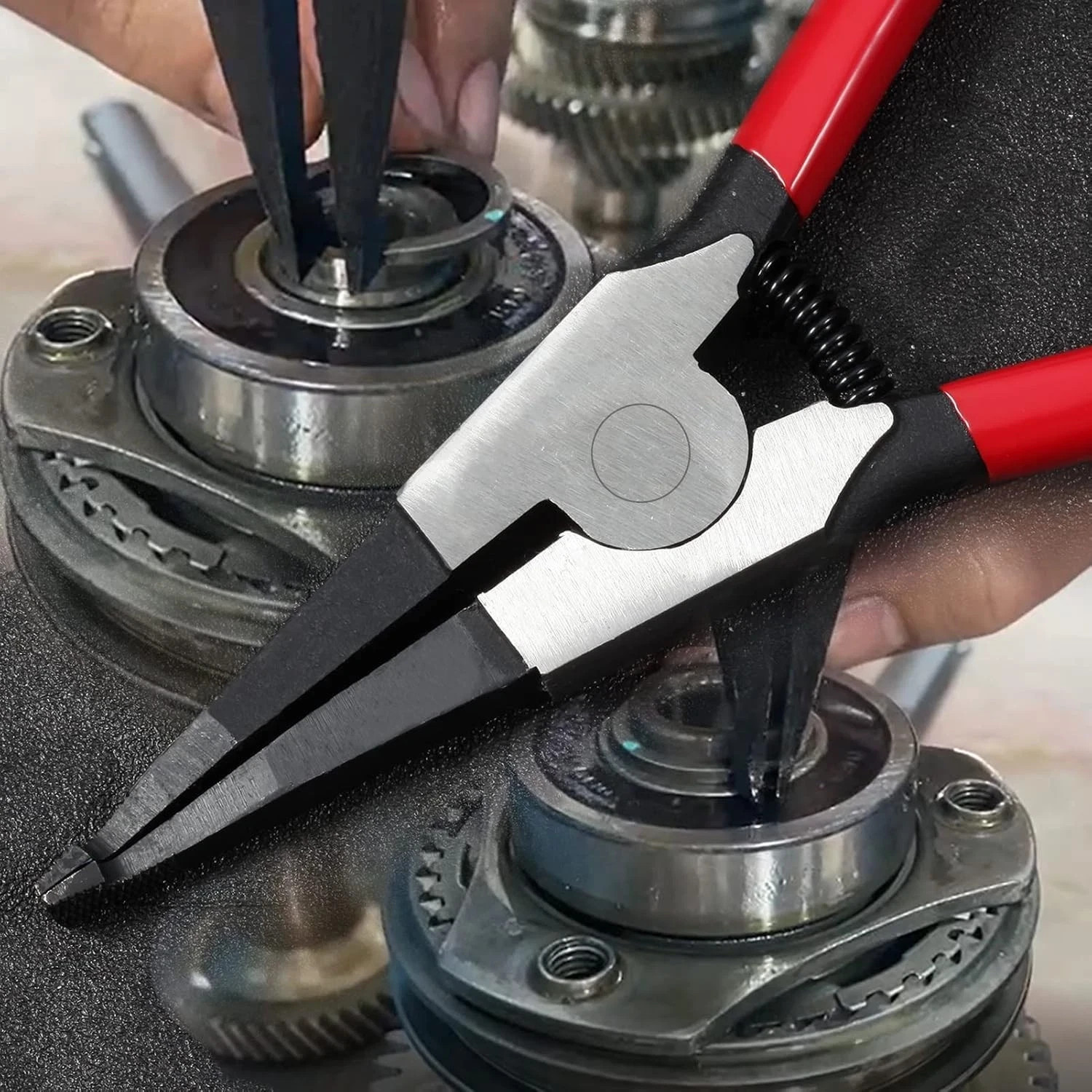 Flat Snap Ring Pliers Set - Heavy Duty, Reverse, Circlip, Transmission Use