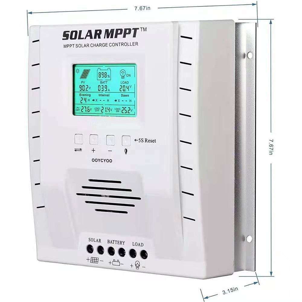 100A 80A 60A-20A MPPT Solar Panel Regulator Charge Controller 12V/24V PV 100V A2