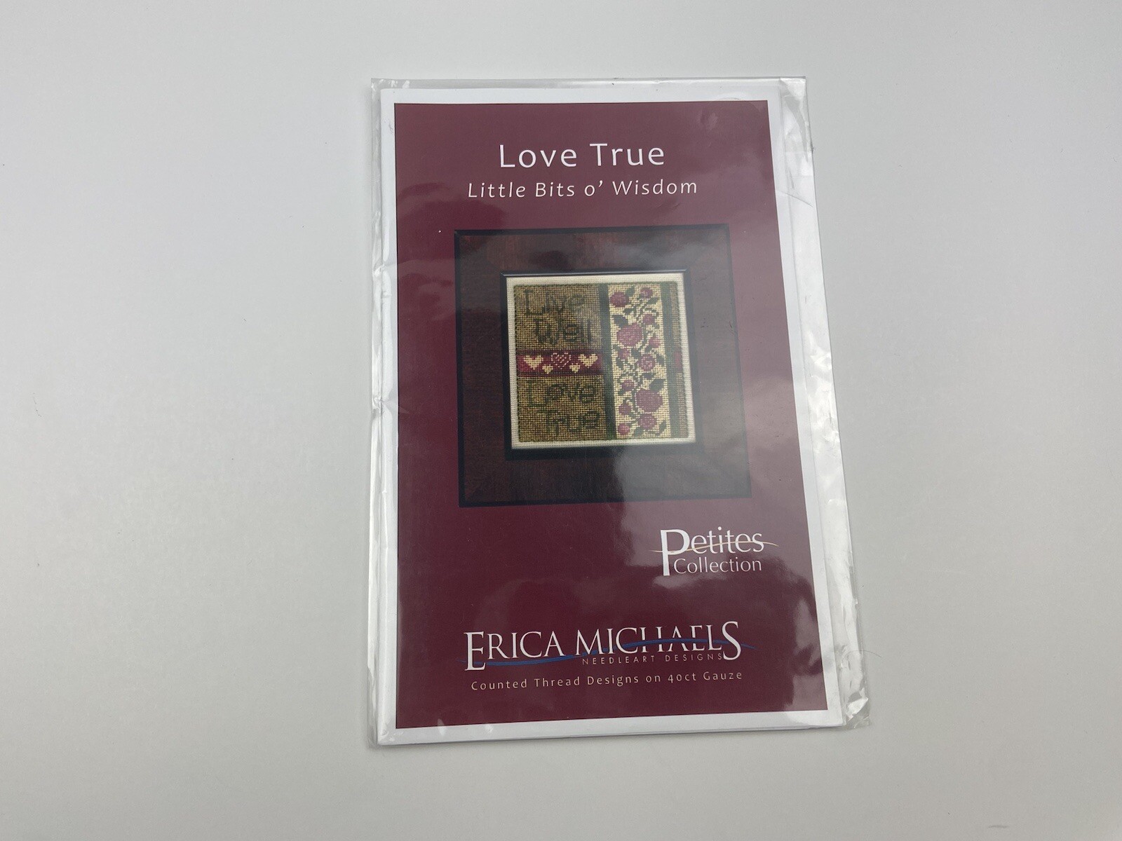 Erica Michaels Love True Needlepoint Pattern Stitched On Silk Gauze Bit O Wisdom