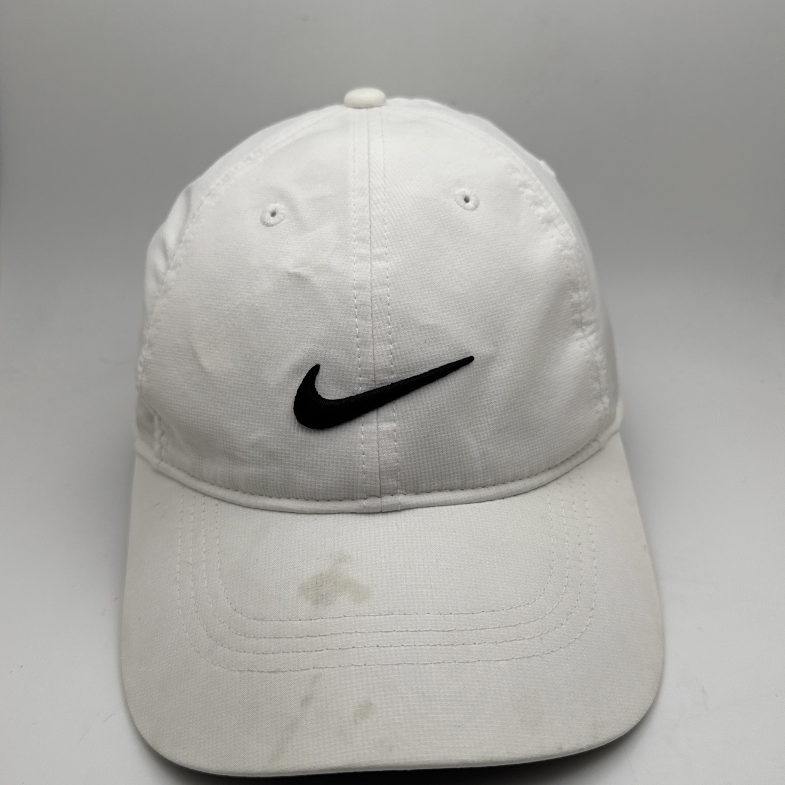 Nike Hat Cap Adult Dri-Fit Golf White OS Black Swoosh Best Buy Teen Tech Center