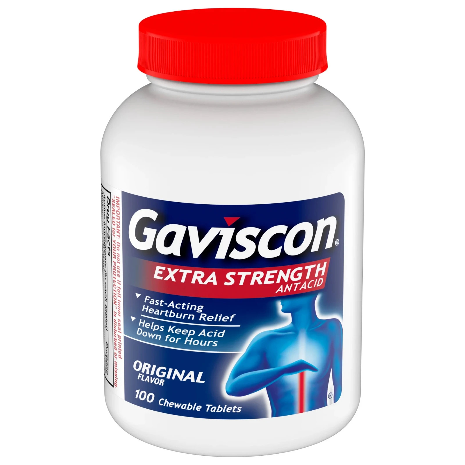Gaviscon Extra Strength Chewable Antacid Tablets, Original 100 ea
