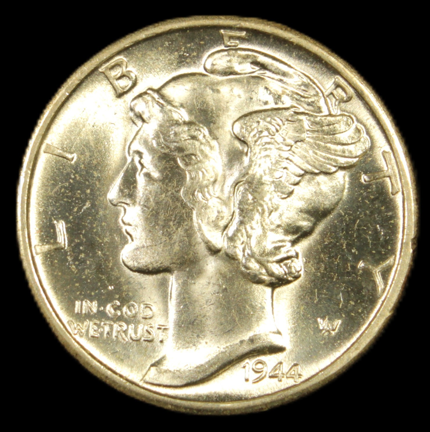 1944-D 10C Mercury Dime FSB- Choice Gem Bu -SMH 1911