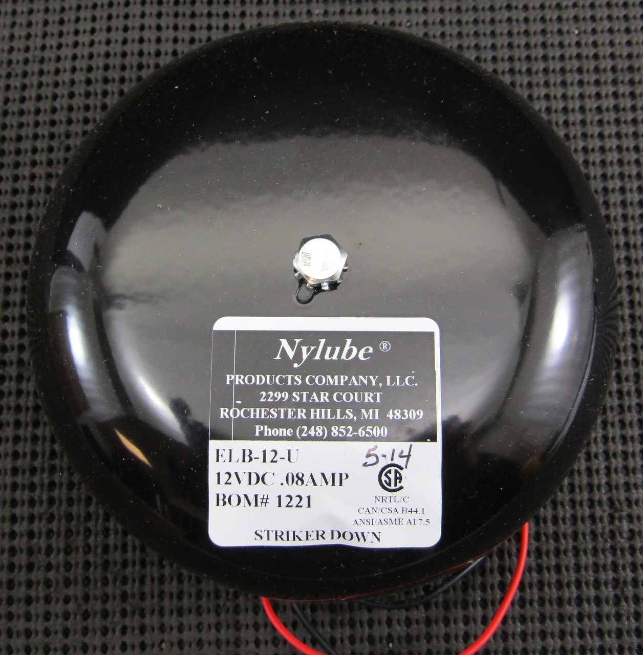 NYLUBE ELB-12-U 1221 FIRE ALARM BELL 12VDC 0.08A - NEW IN BOX
