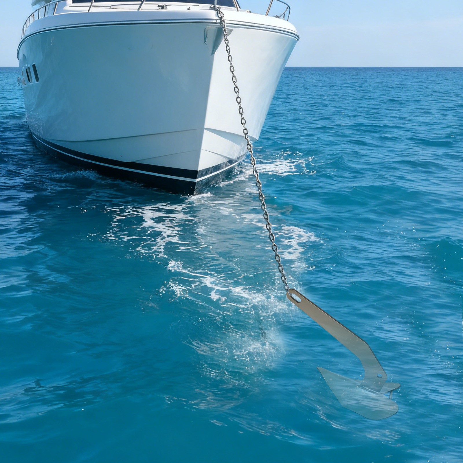 Delta Style Boat Anchor 10.8lb 7kg 20-35ft Non-hinged Plow 316 Stainless Steel