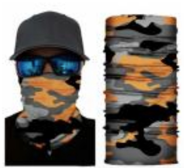 Neck Gaiter Face Mask Fishing Sun Headwear Protection Gray Orange Black Camo